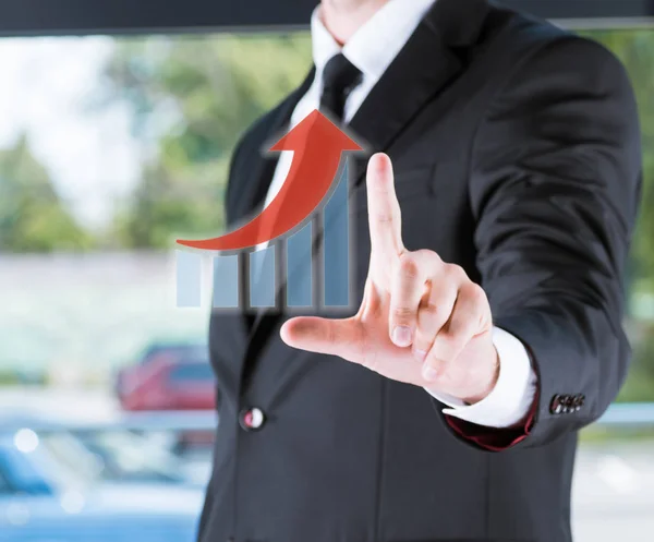 Businessman pointing with finger — Stock Photo, Image