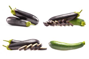 fresh zucchini and eggplants  clipart