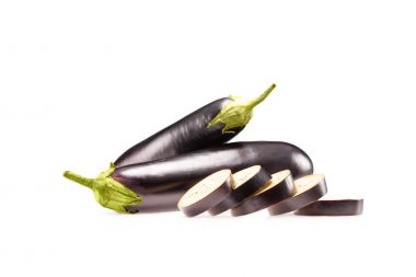 raw sliced eggplants clipart