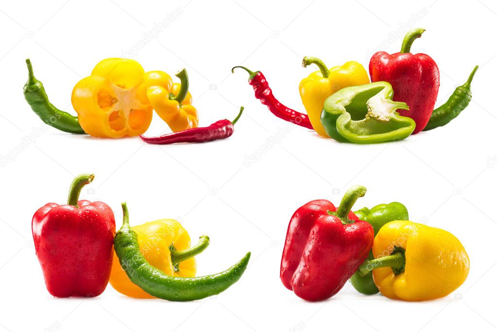 collection of chili and bell peppers 