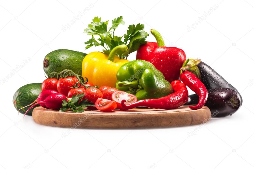 different fresh vegetables