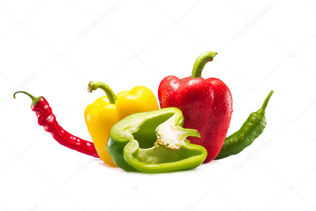 Different fresh peppers 