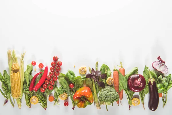 Grönsaker liggande i rad — Stockfoto