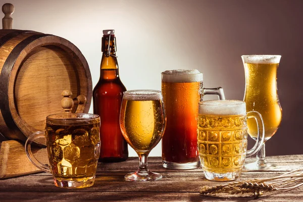 Different beer in glasses — Stock Photo, Image