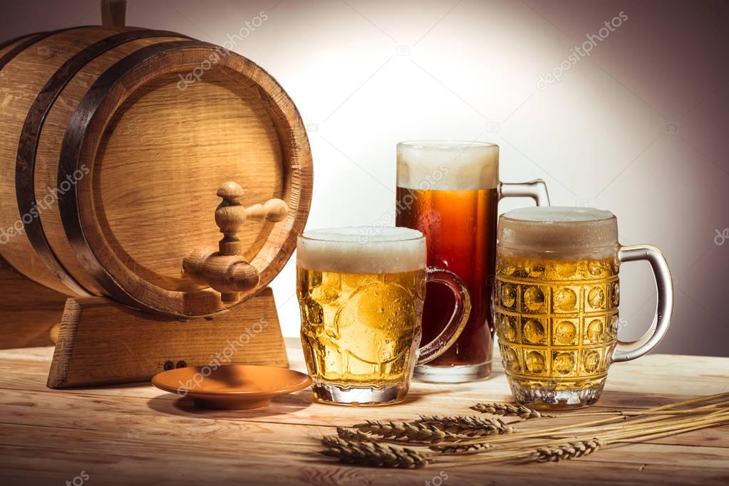 barrel and different beer 