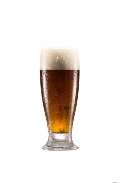 Glass of beer with froth — Stock Photo, Image