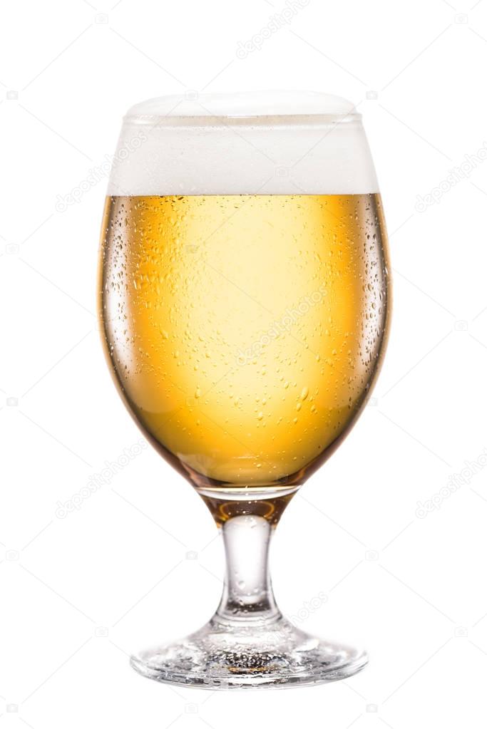 glass of beer with froth