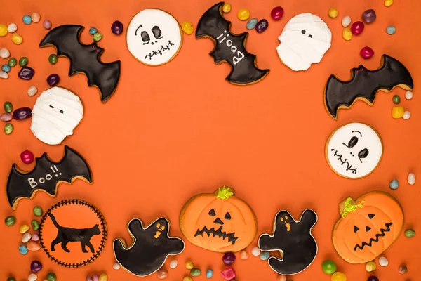 Halloween cookies frame — Stock Photo, Image