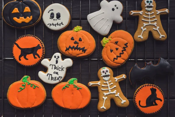 Samenstelling van halloween koekjes — Stockfoto