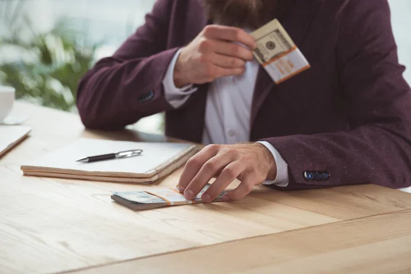 Business man with salary — Stock Photo, Image