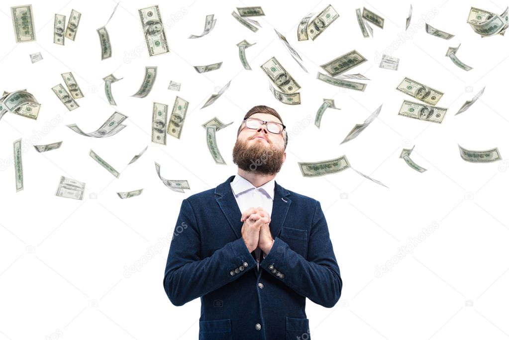 businessman with dollar banknotes