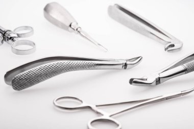 set of dental instruments clipart