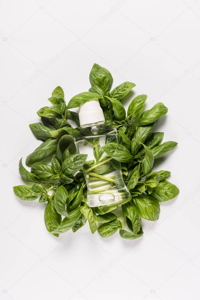 bottle with mint oil 