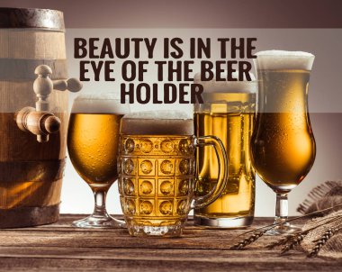 assortment of beer in glasses clipart