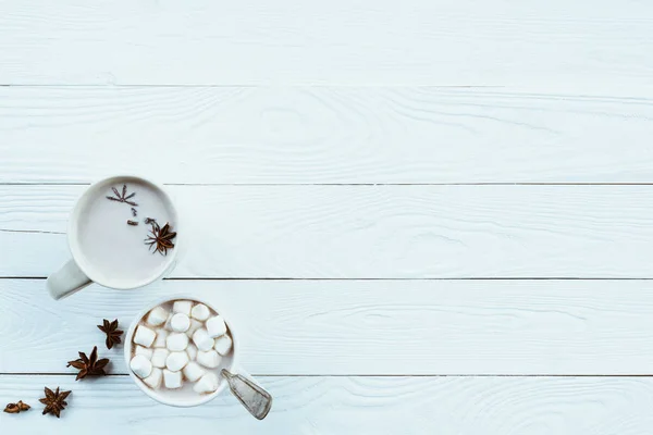 Su bardağı kakao hatmi ve anason yıldız ile — Stok fotoğraf