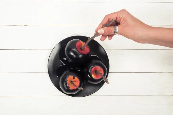 Halloween apple dessert — Stock Photo, Image