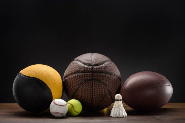 sports balls and shuttlecock clipart