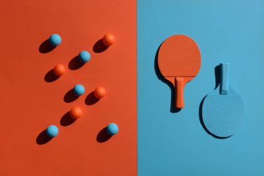 ping pong racket and balls clipart