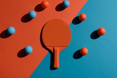 ping pong racket and balls clipart