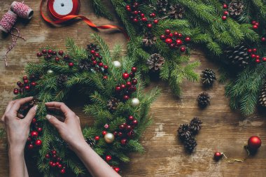 Yapımı Noel çelenk