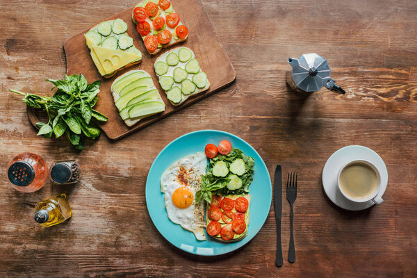 healthy breakfast and cup of coffee