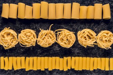 various pasta in rows clipart