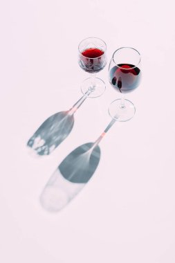 Two glasses of red wine clipart