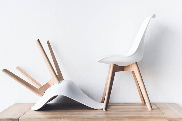 chairs on wooden tabletop