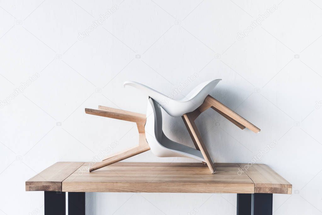 chairs on wooden tabletop