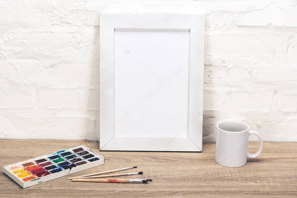 empty photo frame on table