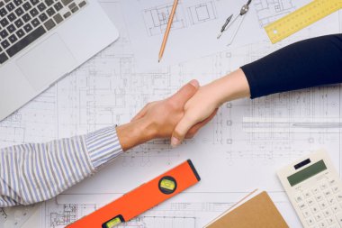 architects shaking hands clipart