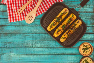 Kavrulmuş mısır grill Pan