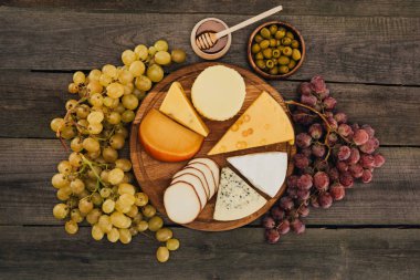 assortment of cheese types clipart