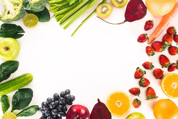 Свіжі овочі, фрукти та ягоди — стокове фото
