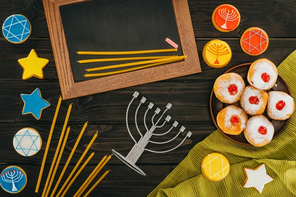 Hanukkah firande med ram — Stockfoto