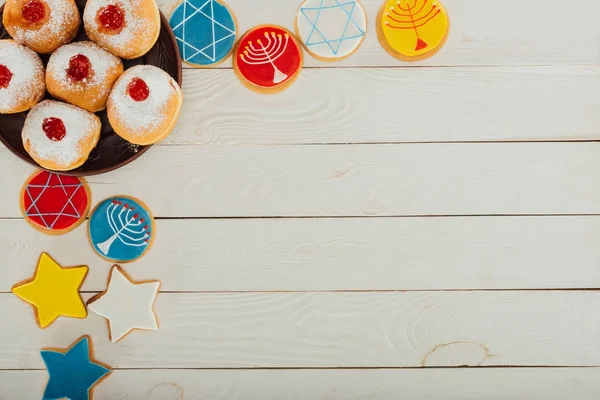 Sweets for hanukkah celebration — Stock Photo, Image