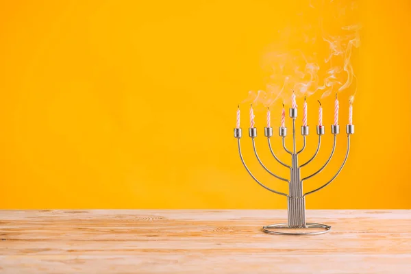 Menorah with candles for hanukkah — Stock Photo, Image