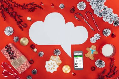 Noel konuşma balonu ve amazon ile smartphone