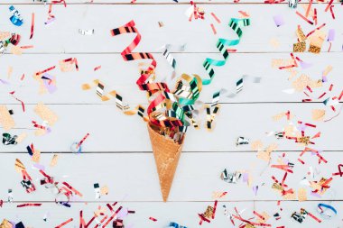 confetti spilling out waffle cone clipart