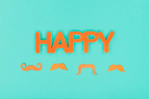 Happy sign with mustaches — Stock Photo, Image