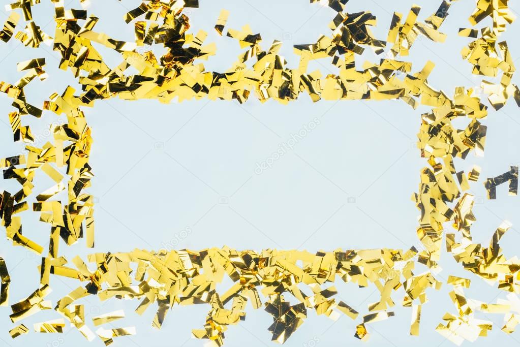 frame made of golden confetti