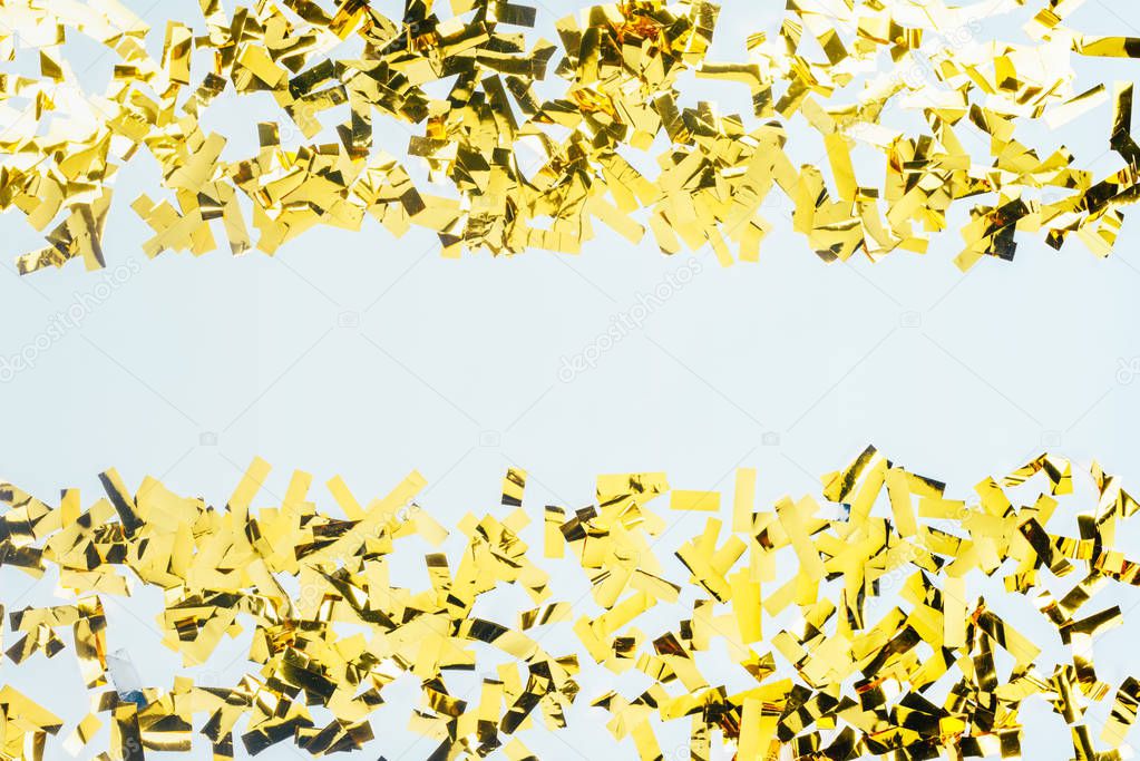 frame made of golden confetti