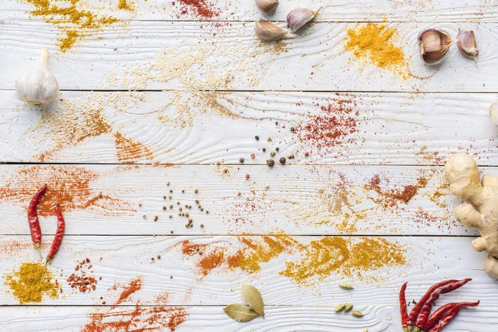 scattered spices