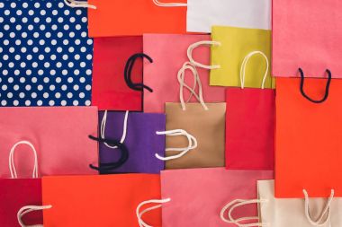 colorful shopping bags clipart