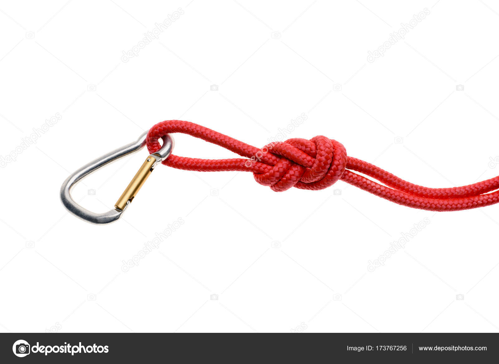 Rope with knot and carabiner Stock Photo by ©VadimVasenin 173767256