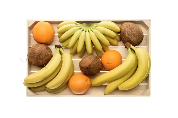 Tropische vruchten in vak — Stockfoto