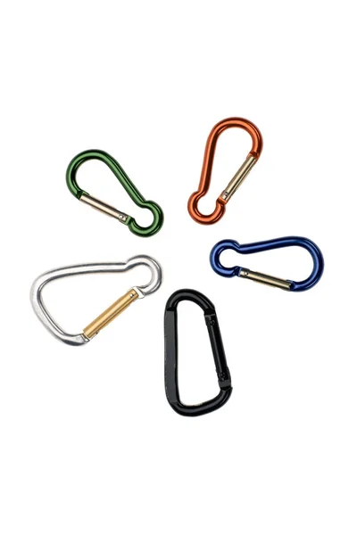 Uppsättning carabiners — Stockfoto