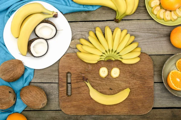 Funny face from bananas — Stock Photo, Image