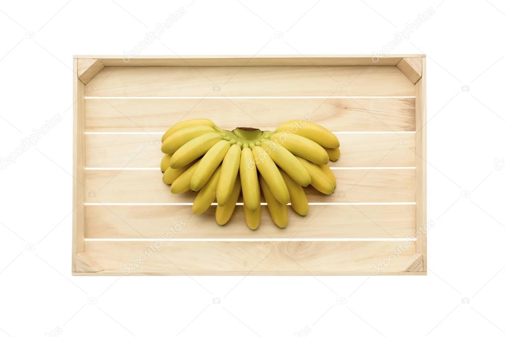 bananas on wooden tray