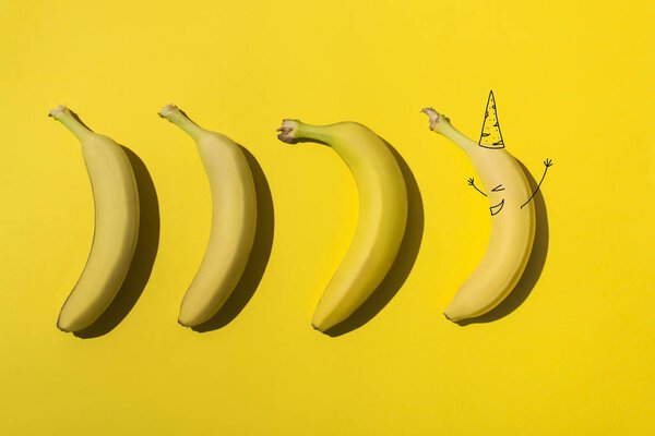 bananas and party hat